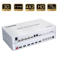 Desain baru 4K 60Hz Matrix 4x2 HDMI 2.0 KVM Switch HDMI 4x2 Matrix Switch 4x2 HDMI KVM Matrix Switcher dengan EDID