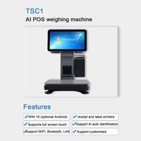 15.6 pouces WIFI double affichage balance légumes Fruits magasin AI POS balance 30kg écran tactile Pos système PC POS balance
