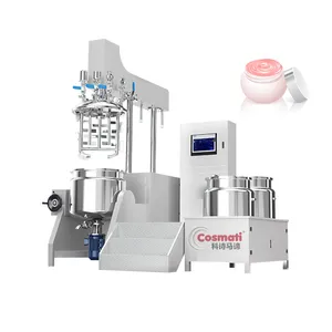 50-200l hydraulic lift heat cool double jacket vacuum homogenizing emulsifying mixer for suncream