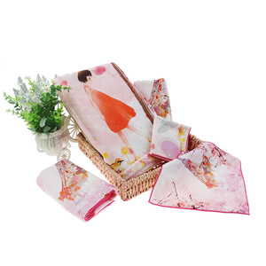Muestra <span class=keywords><strong>gratis</strong></span> de Terry de algodón Kawaii dibujos animados impreso Rosa baño Toalla de baño - Product Image 2