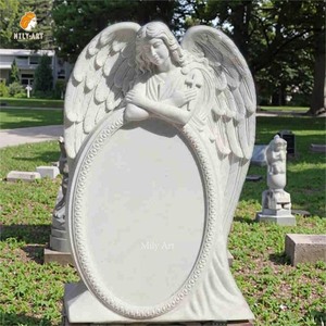 Monumento alto <span class=keywords><strong>de</strong></span> <span class=keywords><strong>mármol</strong></span> tallado a mano estatua <span class=keywords><strong>de</strong></span> Ángel <span class=keywords><strong>lápida</strong></span> conmemorativa a la venta - Product Image 2