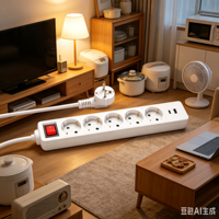 Euro Elektrische Steckdosenleiste mit USB-Anschlüssen, Deutsche Steckdosenleiste