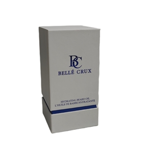Boîtes d'emballage pour huile à <span class=keywords><strong>barbe</strong></span> en papier rigide recyclé, avec logo personnalisé en feuille d'aluminium blanc et bleu, gaufrage et laminage mat, 3 pièces - Product Image 4