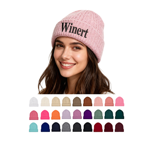 Nouveau design 2025 – <span class=keywords><strong>Bonnet</strong></span> d'hiver tricoté à revers avec broderie personnalisée du logo du fabricant, idéal pour l'extérieur - Product Image 1