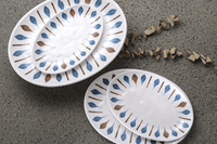 Melamine plastic 9 10 11 12 13 inch ovale bord Koreaanse stijl bladsvormige dessert schaal onbreekbaar servies voor restaurant