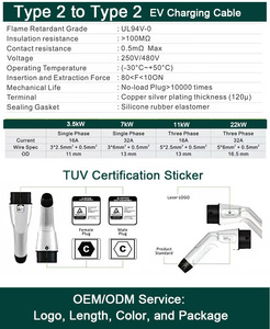 Portable AC Electric Vehicle 32A <b>Type</b> 2 Dual European Standard Connector 7kW EV Charging <b>Cable</b> New Electric Vehicle <b>Charger</b> - Product Image 4