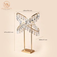 Support floral en métal et cristal argenté/doré pour centre de table de mariage, décoration de table personnalisée pour événements et fêtes, directement de l'usine