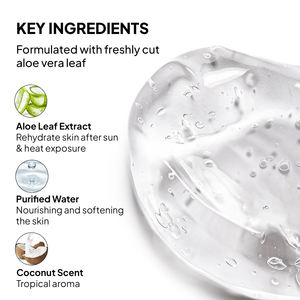 Gel hydratant végétalien à l'aloe vera parfumé à la noix de coco avec protection de la barrière cutanée <span class=keywords><strong>pour</strong></span> tous types de peau - Product Image 3