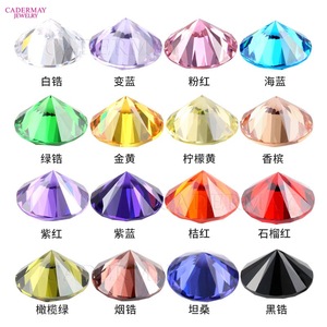 Synthetic Colored Zircon Round Loose Stone White For Jewelry Making - Product Image 2