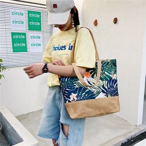 女式休闲大容量手提包沙滩包简单手提包双手柄开合烫印工艺 - Product Image 6