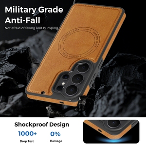 Étui de téléphone portable magnétique en cuir rétro avec surpiqûres de luxe pour <span class=keywords><strong>Samsung</strong></span> Galaxy S26 Ultra S24 FE S25 Edge A57, étui en TPU - Product Image 2