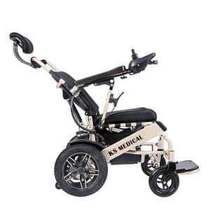Solución de Movilidad KSM-601MR, Silla de Ruedas Eléctrica Motorizada con Reclinación Manual y Reposacabezas Confortable, Equipo para Discapacitados - Product Image 1