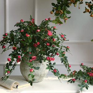 ดอกกุหลาบประดิษฐ์ยี่ห้อ Yihua รุ่น Floral Art Rosebud Vine สีชมพูและสีแดง สำหรับตกแต่งโรงแรมและใช้เป็นพร็อพถ่ายภาพ - Product Image 4