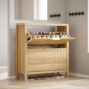 <span class=keywords><strong>Meuble</strong></span> à <span class=keywords><strong>chaussures</strong></span> cannelé avec 2 tiroirs rabattables, étagère à <span class=keywords><strong>chaussures</strong></span> dissimulée, organisateur de <span class=keywords><strong>chaussures</strong></span> autoportant haut avec pieds pour couloir et entrée - Product Image 2