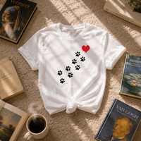 T-shirt en coton pour femme, col rond imprimé, style décontracté, vêtements graphiques pour femme, vente en gros