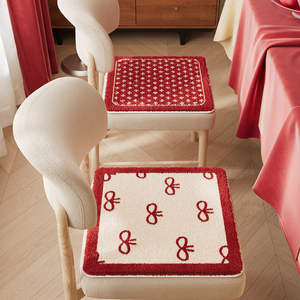 Coussin de siège en peluche rouge en forme de poney, design animalier mignon, antidérapant, pour chaise de bureau, chaise de salle à manger pour étudiants - Product Image 3
