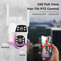Caméra de sécurité CCTV solaire 4G CMOS à double objectif Camhipro 6MP avec suivi humain, alarme, audio, vision nocturne couleur, carte SIM et cloud