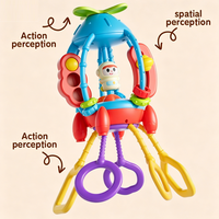 Juguete Sensorial Rocket Baby, Juguete de Actividades con Cuerda para Jalar de Silicona para Bebés, Desarrollo de Habilidades Motoras Finas, Juguete Montessori para Niños Pequeños