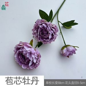 Flores de Seda en Forma de Peonía, Estilo Europeo, Centro de Mesa para Bodas, Decoración con Flores Artificiales - Product Image 5