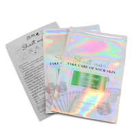 Pochette holographique cosmétique en plastique à fenêtre transparente avec logo personnalisé pochette hologramme mylar fermeture éclair