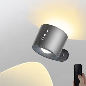 Led çift kafa duvar lambası dokunmatik kontrol uzaktan 360 dönebilir USB yeniden şarj edilebilir 3 renkler duvar işıkları kablosuz gece yatak odası lambaları - Product Image 1
