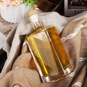 Bouteille en verre vide personnalisée de 500ml verre à silex carré <span class=keywords><strong>Tequila</strong></span> Liqueur Vin Gin Whisky Vodka Bouteille en verre avec couvercle en liège - Product Image 6