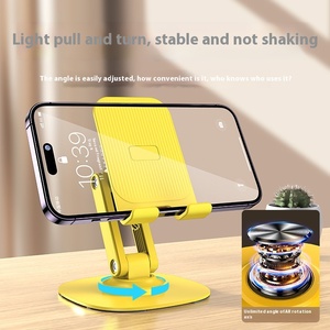 360 ° xoay ABS + Hợp kim nhôm Tablet Đứng có thể gập lại sống streaming chủ với điện thoại di động khả năng tương thích - Product Image 4