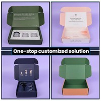 Boîte cadeau cosmétique gaufrée rose et violette écologique, boîtes d'expédition en papier coloré pour soins de la peau avec impression personnalisée et logo