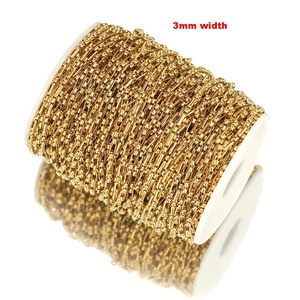 Aceworks Stainless Steel 3mm Wide Square Gold Color <b>Necklace</b> <b>Chains</b> for DIY Jewelry Making Accessories-Bracelet Anklet Findings - Product Image 2