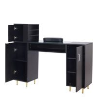 Table de manucure HONGZI au design moderne avec tiroirs, mobilier de salon en bois pour salons de beauté et salons de séjour