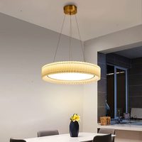 Lampe suspendue plissée en tissu doré froissé, design rond, style nordique, LED chaude, pour salon et salle à manger, garantie 2 ans