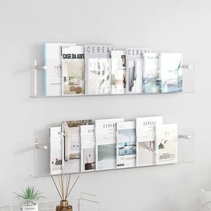 Estante <span class=keywords><strong>de</strong></span> Acrílico Transparente <span class=keywords><strong>para</strong></span> Pared, <span class=keywords><strong>para</strong></span> Exhibir Revistas, Libros y Pósters en un Hogar u Oficina Modernos - Product Image 4
