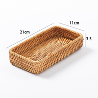 Plateau de service rectangulaire en rotin naturel tressé pour cuisine minimaliste, idéal pour l'organisation domestique, livraison rapide directe usine