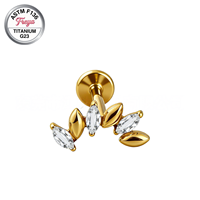 G23 ASTM-F136 Titanium Horse Eye Zircon Ear Stud Piercing Earrings Tragus Helix Daith Lobe Flat Back Lip Labret Piercing Jewelry
