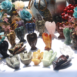 Vente en gros d'oeil de tigre naturel cristal pierre Reiki sculpté cristal artisanat avec ange décoration de la maison matériau mixte pour le thème de l'amour - Product Image 6