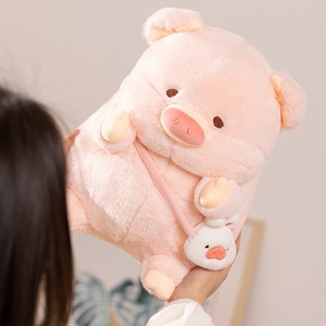 Großhandel Niedlicher Rosa Schweinchen-Plüschrucksack 2-in-1 Umwandelbares Stofftier & Kuschelkissen im Kawaii-Stil Kinderspielzeug - Product Image 2