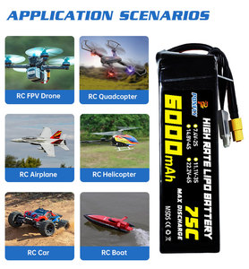 Batería PONFLY de 6000mAh para Drones, 22.2V 75C 3S 4S 6S 8S, Batería para Coches RC, Juguetes, Drones UAV, para Aeronaves RC Quadcopter, 6000-75C de Alta Capacidad - Product Image 5