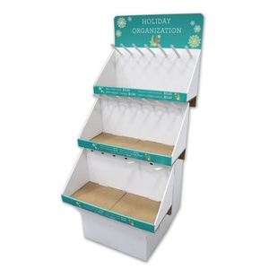 ชั้นวางสินค้าแบบพกพาทำจากกระดาษแข็งพร้อมตะขอเกี่ยวสำหรับโฆษณาในร้านขายอุปกรณ์ไฟฟ้า - แท่นวางลูกฟูกสำหรับโปรโมชั่นหูฟัง - Product Image 1