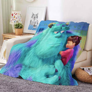 Factory Wholesale Cute Cartoon Monster Printing Blanket Children Baby Blanket Customized Fleece Flannel Throw Blankets - Product Image 1