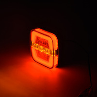 Feu arrière combiné carré à LED, clignotant, frein, stop, avec cadre chromé, 12V 24V, étanche, pour camion, remorque, fourgon, bateau, caravane