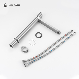 <span class=keywords><strong>Robinet</strong></span> de lavabo sanitaire, mélangeur chaud et froid, montage sur plan, acier inoxydable 304 brossé, <span class=keywords><strong>robinet</strong></span> de salle de bain - Product Image 4