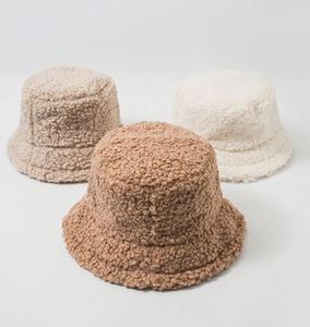 Wholesale Trendy 8 Solid Colour Plain Fur Fisherman Furry Bucket <b>Hat</b> <b>for</b> Female Women Lady Fall Winter Outdoor Casual Warm Dress - Product Image 4