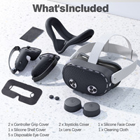 Ensemble d'accessoires de protection en silicone 7 en 1 pour console de jeu vidéo VR, accessoire pour Oculus/Meta pour Quest 3s et Game Boy