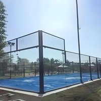 Terrain de padel panoramique intérieur et extérieur, classique, pour entreprises, achat en gros