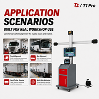 Mesin Perata Ban Truk & Bus, Alat Perata Ban 3D dengan Pengukuran Multi-Axle, Garis Tengah Chassis & Kamera HD USB 3.0