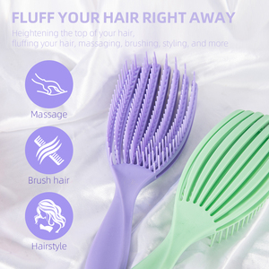 <span class=keywords><strong>Cepillo</strong></span> Desenredante <span class=keywords><strong>Flexible</strong></span> para Cabello Húmedo y Seco, con Ventilación, para Masaje del Cuero Cabelludo Infantil, con Ocho Filas de Púas, Tipo Pulpo, para Cabello Rizado - Product Image 3