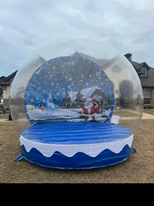 Diskon populer bola salju bening Stan foto Natal balon rumah bola salju dengan meniup salju - Product Image 4