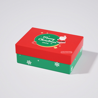 Boîte d'emballage de luxe pour écharpes et chaussettes de Noël, avec couvercle et base en carton blanc recyclable, logo personnalisé
