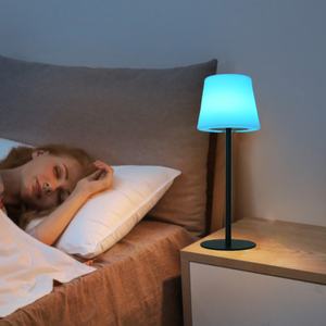 Lampe de table LED sans fil pour chambre à coucher, avec abat-jour en plastique, rechargeable, à intensité variable, pour salon, couloir, lumière décorative d'intérieur - Product Image 1