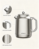 Bouilloire Électrique Mécanique Rétro 1,7 L Grande Capacité Ébullition Rapide pour la Maison, la Cuisine et le Thé